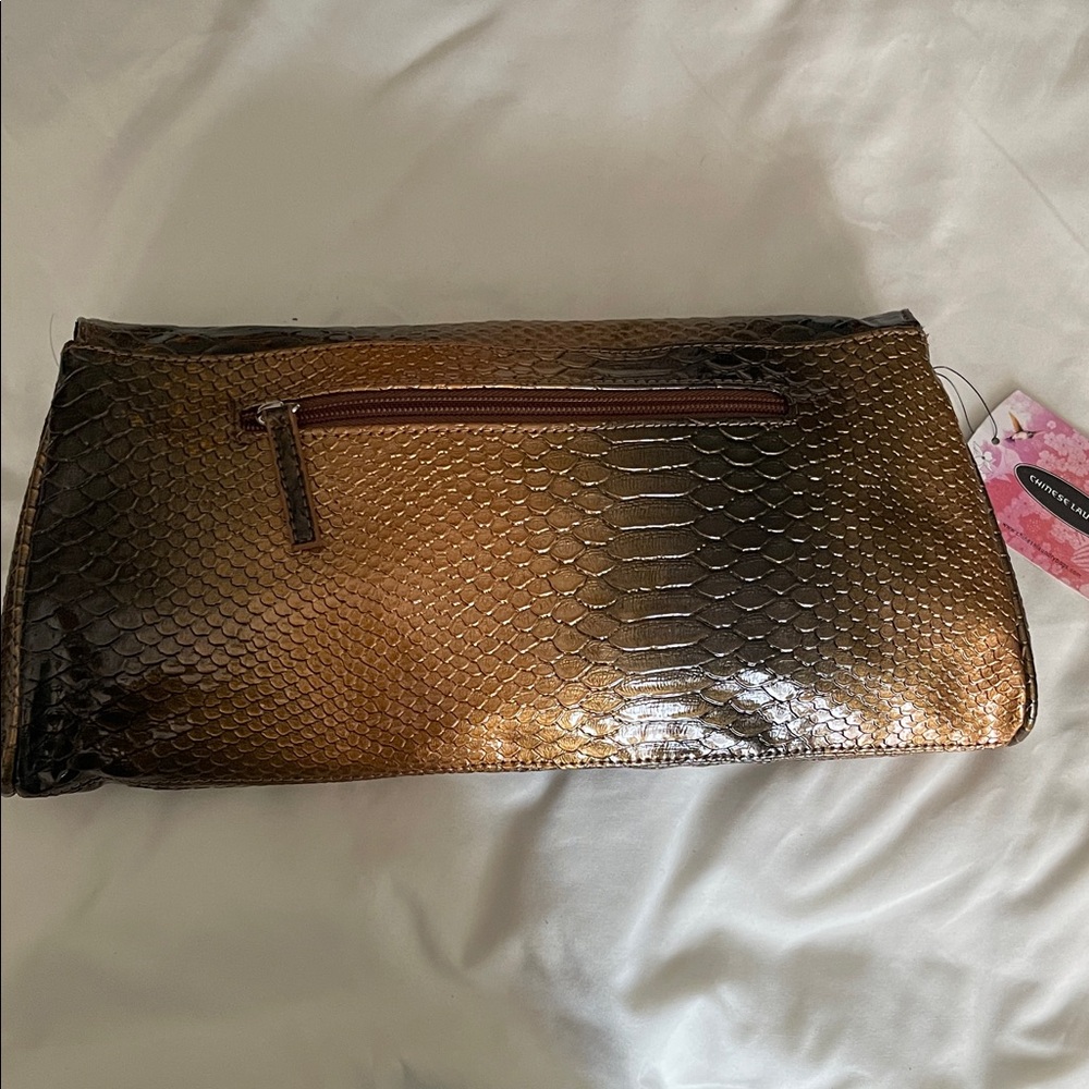 Chinese Laundry Metallic Brown and Black Clutch - Picture 2 of 7
